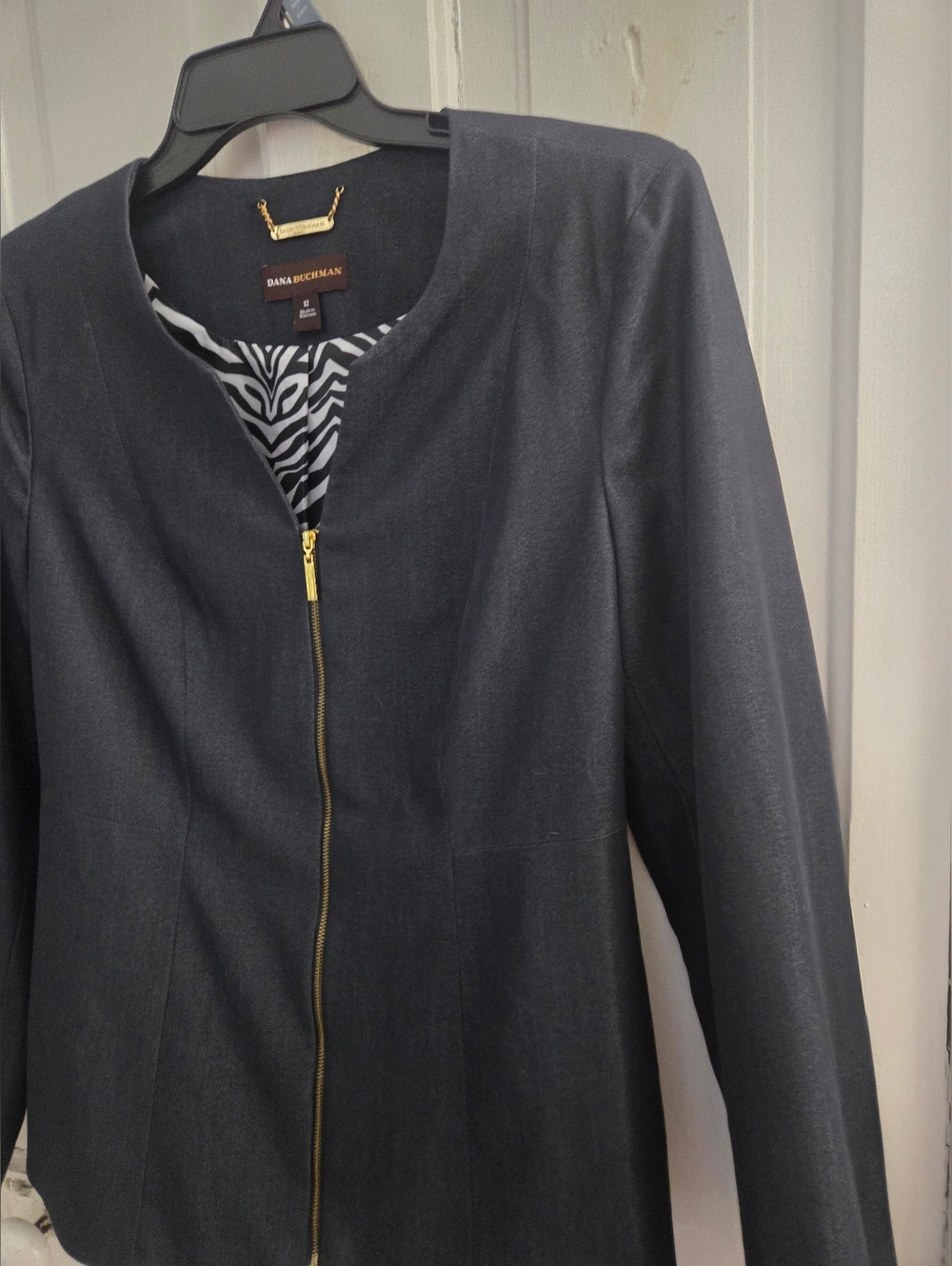 Dana Buchman Navy Zip Front Women's Jacket Size 12 - Picture 9 of 15